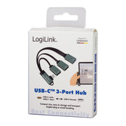 LogiLink UA0361 gränssnittshubbar USB 3.2 Gen 1 (3.1 Gen 1) Type-C 5000 Mbit/s Silver
