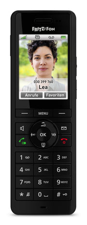 Fon FRITZ! X6 DECT-telefon Namn och uppringnings-ID Svart
