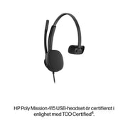 HP Poly Mission 415 trådat USB-monoheadset (bulk)