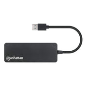 Manhattan 164900 gränssnittshubbar USB 3.2 Gen 1 (3.1 Gen 1) Type-A 5000 Mbit/s Svart