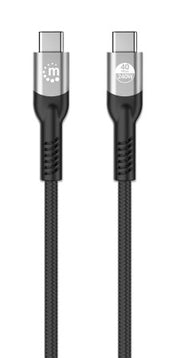 Manhattan 356374 USB-kablar USB4 Gen 3x2 1 m USB C 40 Gbit/s 240 W Svart