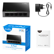 Cudy GS105 nätverksswitchar Ohanterad Gigabit Ethernet (10/100/1000) Svart