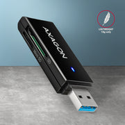 Axagon CRE-S2N kortläsare USB 3.2 Gen 1 (3.1 Gen 1) Type-A Svart