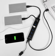 Axagon HUE-SA7BP gränssnittshubbar USB 3.2 Gen 1 (3.1 Gen 1) Type-A 5000 Mbit/s Svart
