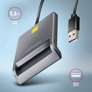 Axagon CRE-SM3T USB Smart card Flat läsare smarta kort inomhus USB 2.0 Svart