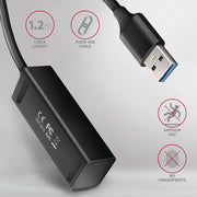 Axagon HUE-M1AL gränssnittshubbar USB 3.2 Gen 1 (3.1 Gen 1) Type-A 5000 Mbit/s Svart