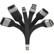 Techly ICOC USBC-RJ45 nätverkskablar Svart 0,144 m