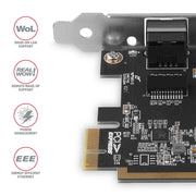 Axagon PCEE-GRF nätverkskort Intern Ethernet 1000 Mbit/s