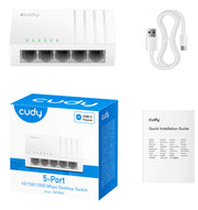 Cudy GS105U nätverksswitchar Ohanterad Gigabit Ethernet (10/100/1000) Vit