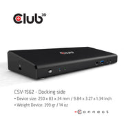 CLUB3D CSV-1562 dockningsstationer för bärbara datorer Dockning USB 3.2 Gen 1 (3.1