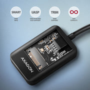 Axagon ADM2-CM Hölje för lagringsenheter SSD-inkapsling Svart M.2 USB-ström