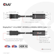 CLUB3D CAC-1087 videokabeladapter 3 m DisplayPort HDMI Svart