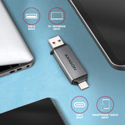 Axagon CRE-DAC USB-C+ USB-A 5 Gbps MINI card reader 2-slot & lun SD/microSD