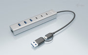 i-tec CAHUBMETAL7 gränssnittshubbar USB 3.2 Gen 1 (3.1 Gen 1) Type-A + Type-C 5