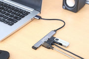 Manhattan 168427 gränssnittshubbar USB 3.2 Gen 1 (3.1 Gen 1) Type-A 5000 Mbit/s Grå