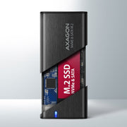 Axagon EEM2-SB2 Hölje för lagringsenheter SSD-inkapsling Svart M.2