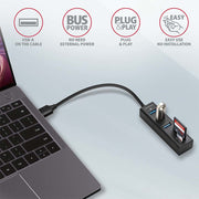 Axagon HMA-CR3A dockningsstationer för bärbara datorer Kabel USB 3.2 Gen 1 (3.1 Gen