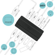 i-tec U3HUB742 gränssnittshubbar USB 3.2 Gen 1 (3.1 Gen 1) Type-B 5000 Mbit/s Svart