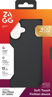 ZAGG Cases Manhattan Snap Apple iPhone 16 Black