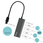 i-tec Metal U3HUB448 gränssnittshubbar USB 3.2 Gen 1 (3.1 Gen 1) Type-A 5000 Mbit/s