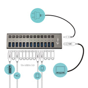 i-tec U3CHARGEHUB13 mobilladdare Universal Grå AC inomhus