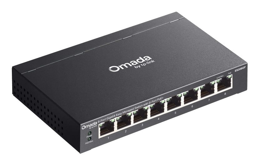 TP-Link Omada ES208GP nätverksswitchar hanterad L2 Gigabit Ethernet (10/100/1000) Strömförsörjning via, bild 4