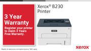 Xerox B230 A4 34 ppm trådlös dubbelskrivare PCL5e/6 2 magasin Totalt 251 ark - Laser
