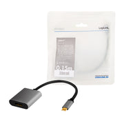 LogiLink CUA0102 kabelomvandlare (hane/hona) USB 3.2 Gen1 Type-C DisplayPort Svart