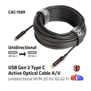 CLUB3D USB3.2 G2 TYPE-C ACT. OPT. A/V M/M 20M USB-kablar USB 3.2 Gen 2 (3.1 Gen 2)