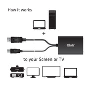 CLUB3D cac-1010 Displayport/usb DVI-I Daul link Svart