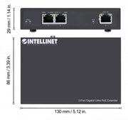 Intellinet 561600 nätverksförlängare Nätverkssändare Svart 10 - 3x1G