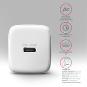 Axagon ACU-PD20W wall charger 1x QC3.0/AFC/FCP/PD type-C 20W white Mobiltelefon