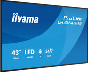 iiyama LH4364UHS-B1AG skyltställ Platt skärm för digital skyltning