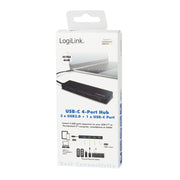 LogiLink UA0311 gränssnittshubbar USB 3.2 Gen 1 (3.1 Gen 1) Type-C 5000 Mbit/s Svart
