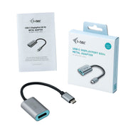 i-tec Metal C31METALDP60HZ videokabeladapter 0,15 m USB Type-C Display Port Grå