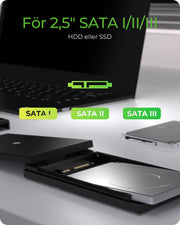 ICY BOX IB-200T-C3 SSD-inkapsling Svart 2.5"
