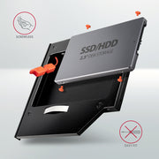 Axagon RSS-CD09 2.5 SSD/HDD caddy into DVD slot 9.5 mm LED ALU nätverkskort/adapters