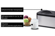 Unold 48826 Eismaschine & Joghurtbereiter EVA Glassmaskin med kompressor 1,5 l 120 W
