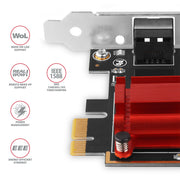 Axagon PCEE-G25 nätverkskort Intern Ethernet 2500 Mbit/s