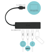 i-tec Advance U3HUB404 gränssnittshubbar USB 3.2 Gen 1 (3.1 Gen 1) Type-A 5000