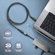 Axagon BUCM32-CF15AB USB-kablar USB 3.2 Gen 2x2 1,5 m USB C 20 Gbit/s 240 W Svart