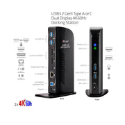 CLUB3D USB3.2 Gen1 Type A or C Dual Display 4K60Hz Docking Station