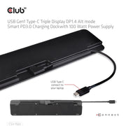 CLUB3D USB Gen1 Type-C Triple Display DP1.4 Alt mode Smart PD3.0 Charging Dock with