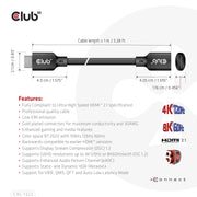 CLUB3D CAC-1322 HDMI-kabel 1 m HDMI Typ A (standard) Svart
