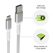 dbramante1928 CB25ACGR7118 USB-kablar USB 2.0 2,5 m USB A USB C 0,48 Gbit/s Vit