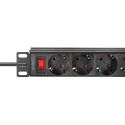LogiLink PDU4B01 grenuttag 4 AC-utgångar 1U Svart