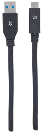 Manhattan 354981 USB-kablar USB 3.2 Gen 1 (3.1 Gen 1) 3 m USB C USB A 5 Gbit/s Svart
