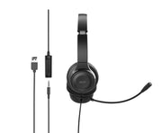 Acer AHW154 Headset Kabel Handhållen Kontor/callcenter USB Type-A Svart
