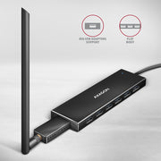 Axagon HUE-F7A 7x USB 3.2 Gen 1 ALU FLAT hub micro power IN 1m USB-A USB 3.2 Gen 1