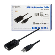 LogiLink UA0143 kabelomvandlare (hane/hona) USB Type-A Svart